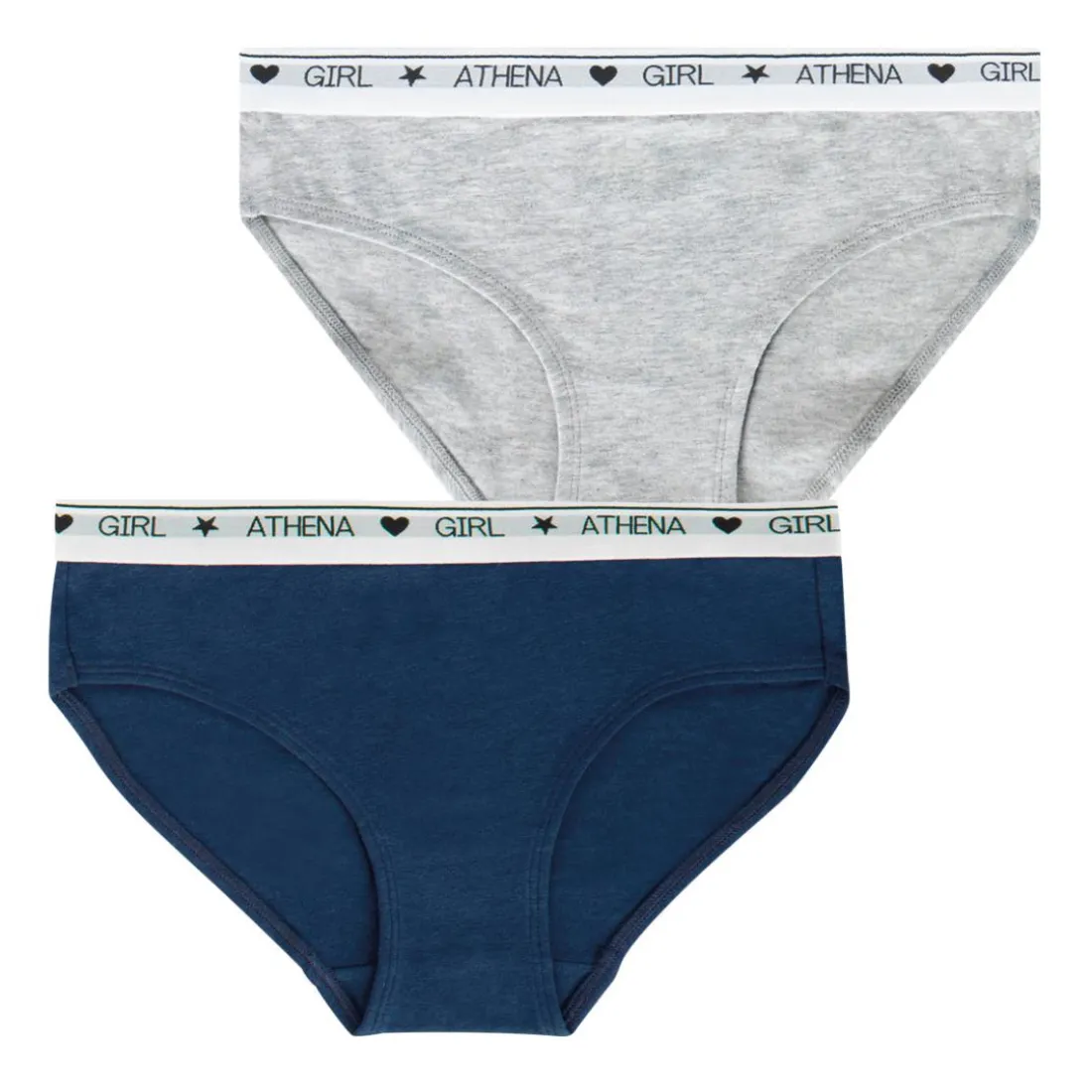 Lot de 2 slips fille Coton Utlra Doux Athena Fille bleu
