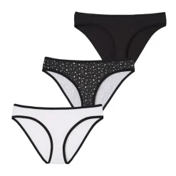 Lot de 3 slips fille Ecopack Mode Girl by Blanc en coton