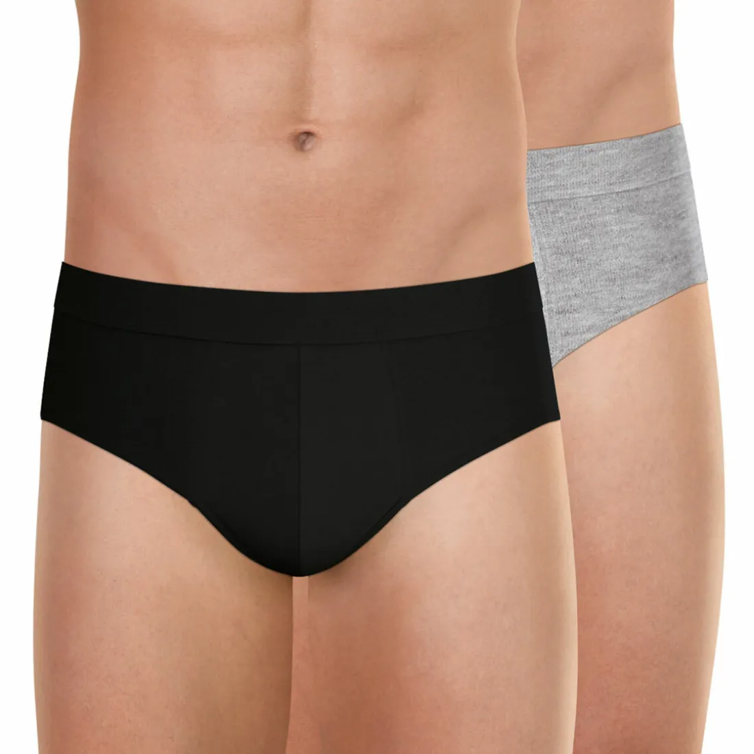Lot de 2 slips Fusion gris en coton pour homme