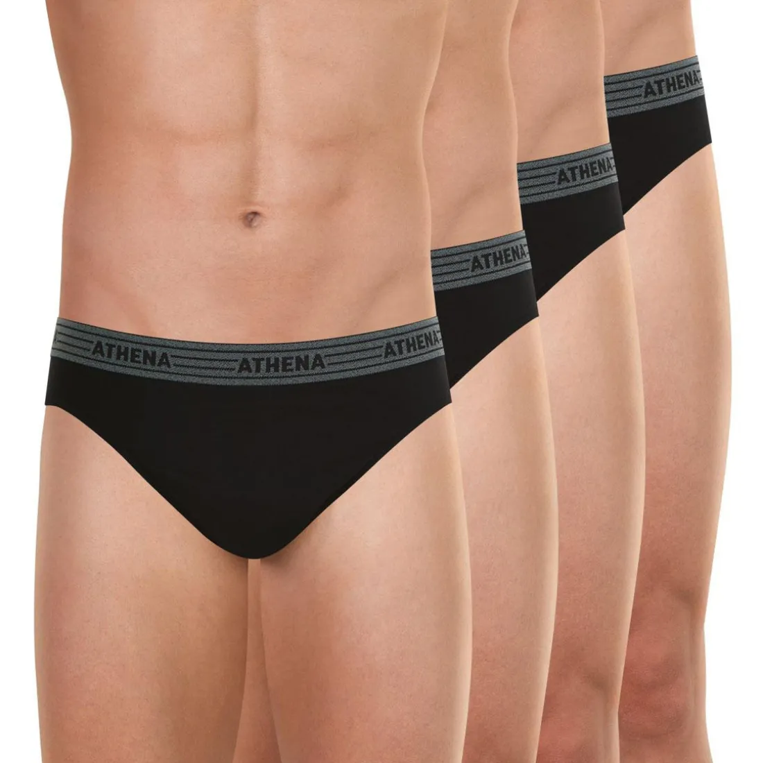 Lot de 4 slips homme - Noir en coton
