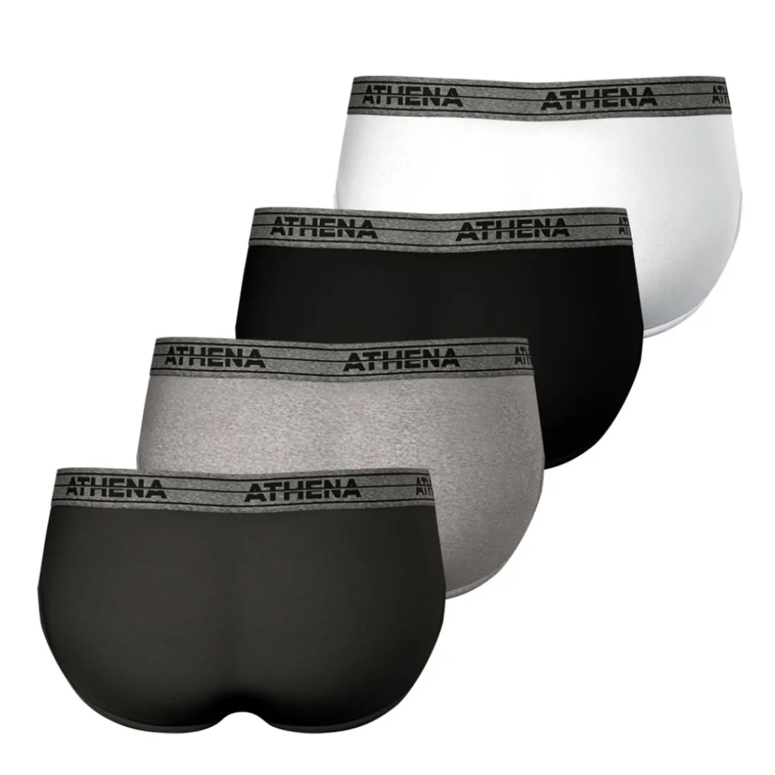 Lot de 4 slips homme Eco Pack Basic Coton Athena multicolore