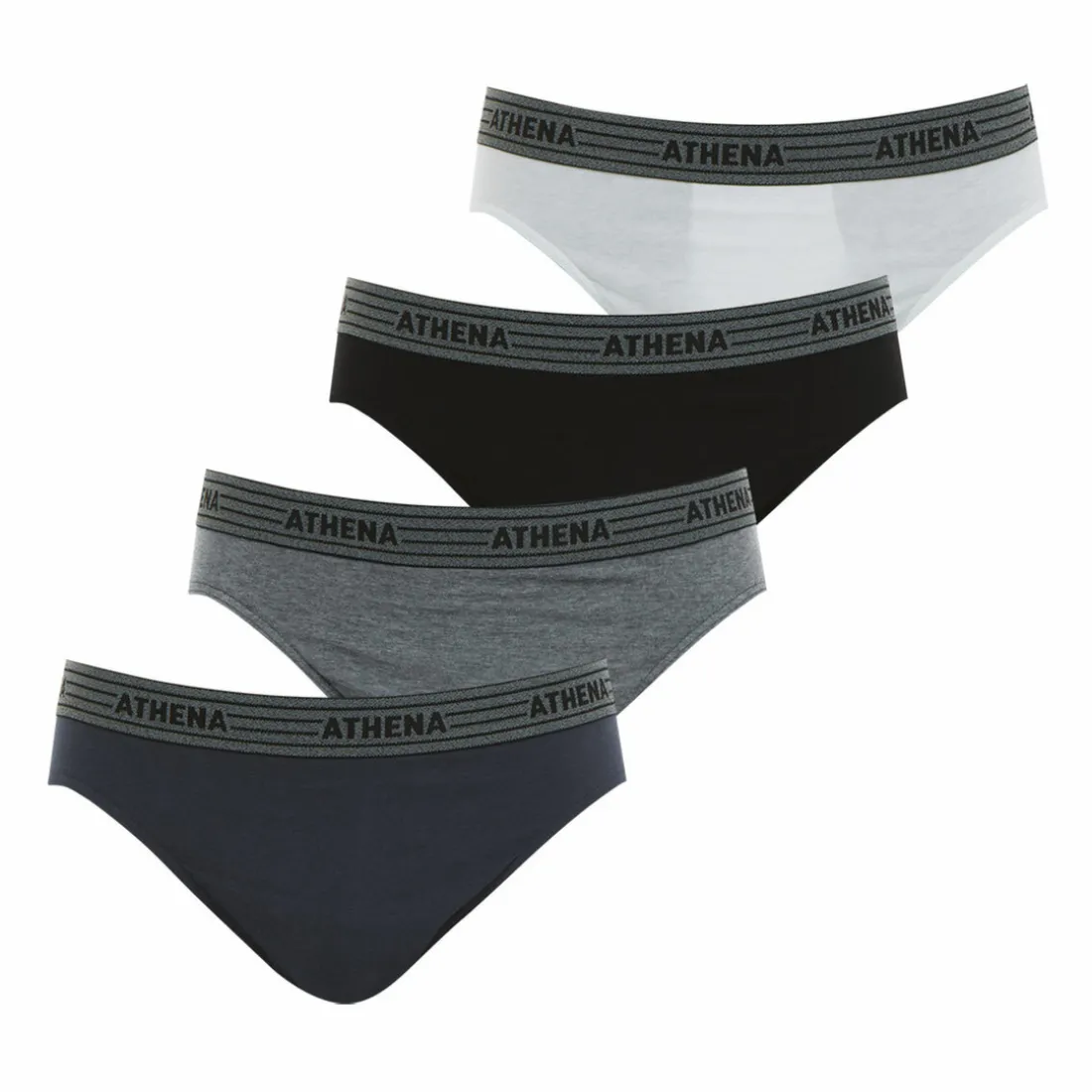 Lot de 4 slips homme Ecopack gris en coton