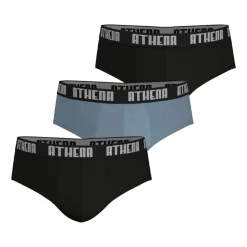 Lot de 3 slips homme Ecopack Athena gris en coton