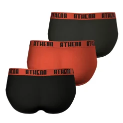 Lot de 3 slips homme Ecopack Athena rouge en coton