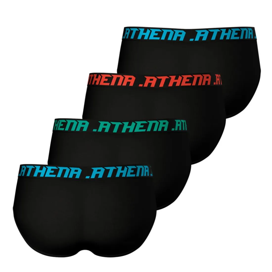 Lot de 4 slips homme My Petits Prix Athena noir en coton