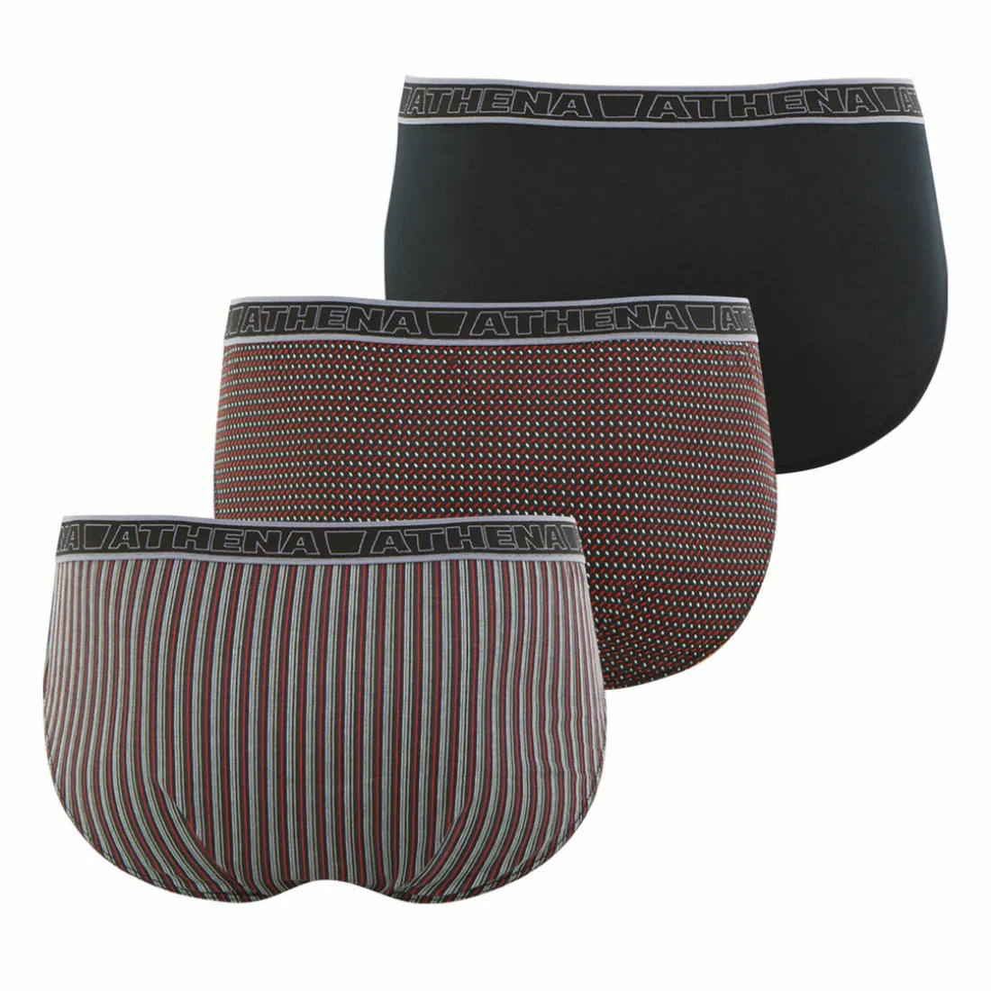 Lot de 3 slips homme Tonic rouge en coton