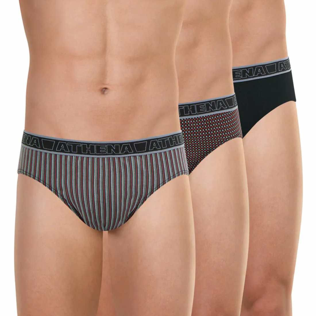 Lot de 3 slips homme Tonic rouge en coton