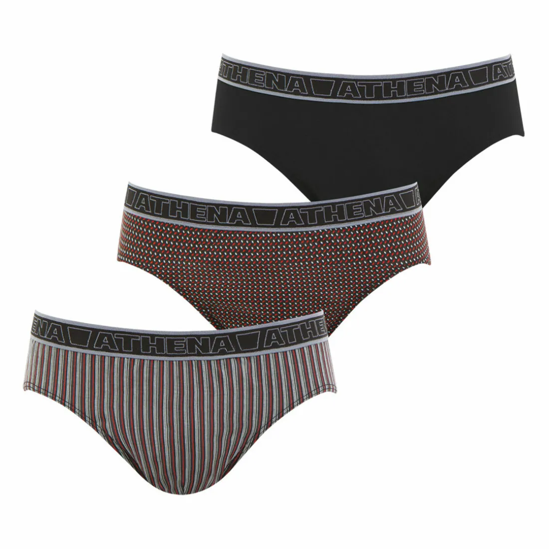 Lot de 3 slips homme Tonic rouge en coton