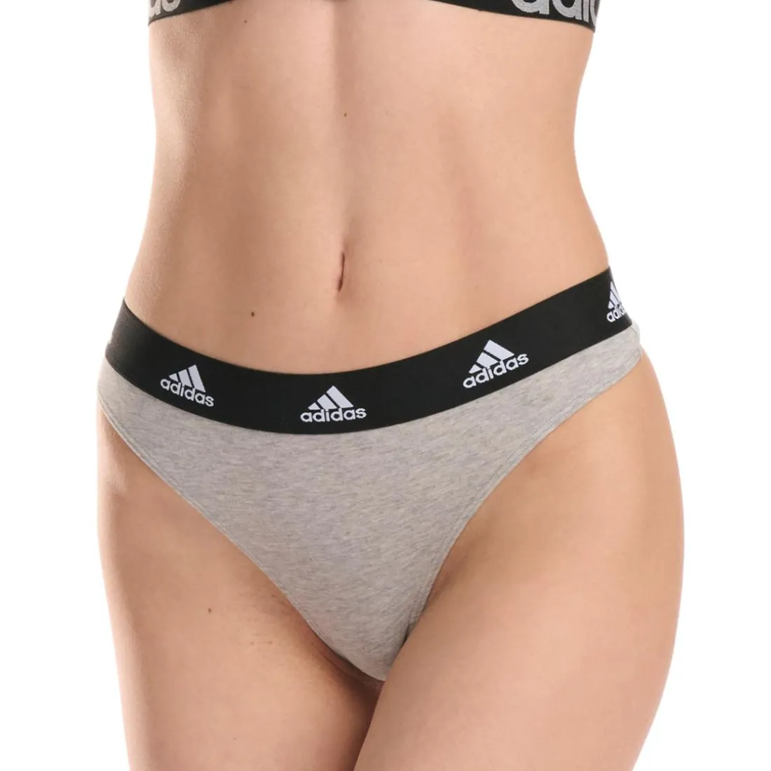 Lot de 3 strings femme Coton Logo Adidas rouge