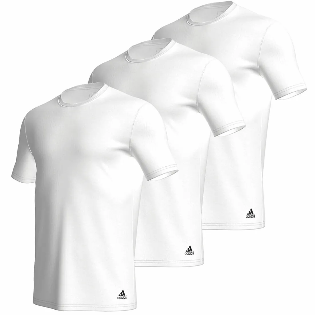 Lot de 3 tee-shirts col rond homme Active Core Coton Adidas blanc
