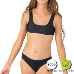 Maillot de bain pour les règles 2 pièces fille Athena noir