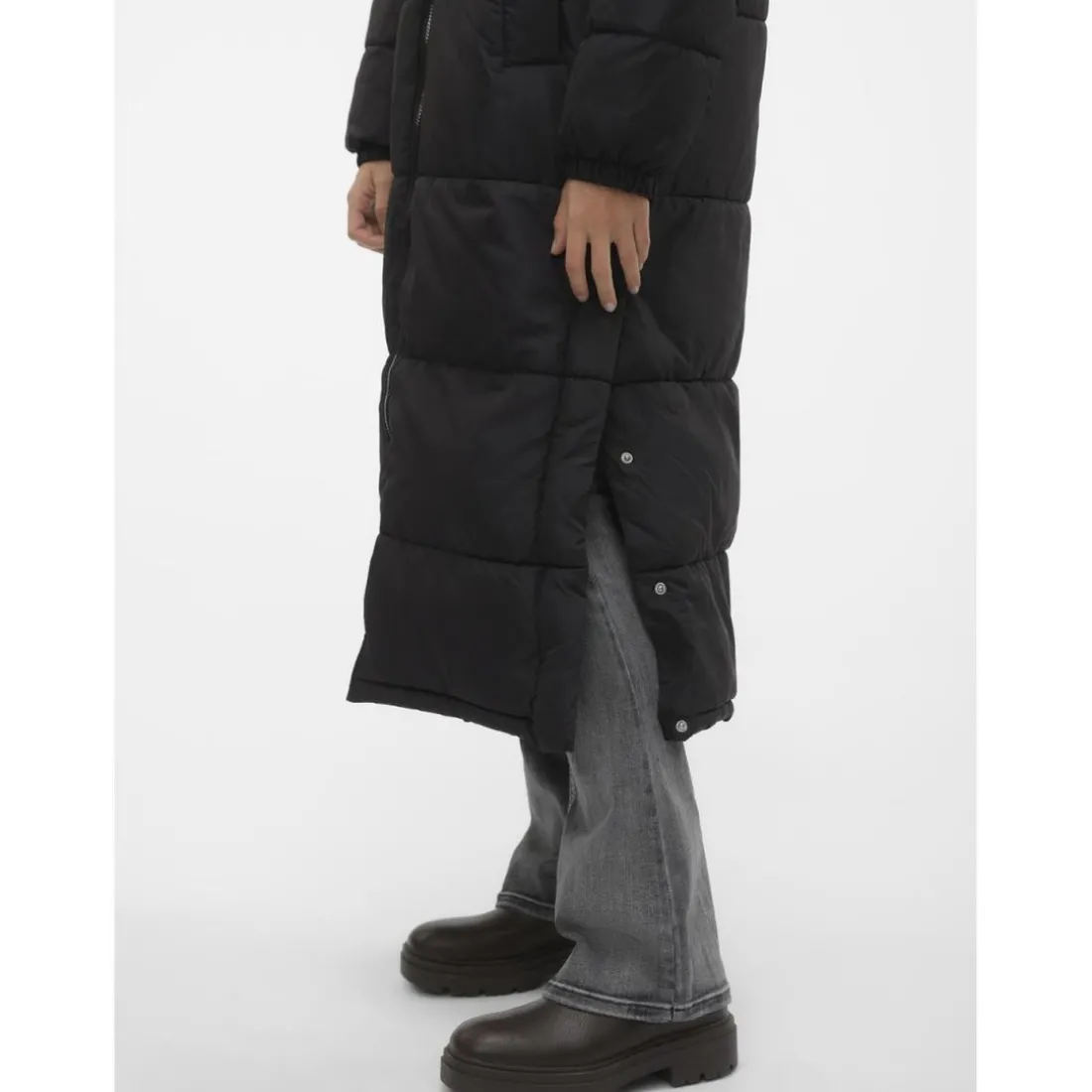 Manteau capuche avec cordon de serrage noir Blair