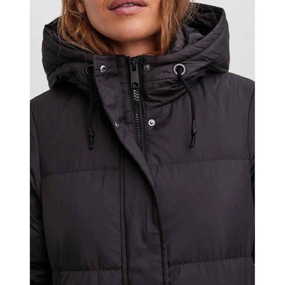 Manteau Capuche Long noir Ula