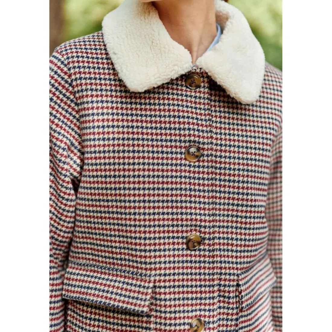 Manteau carreaux NATTIE rouge