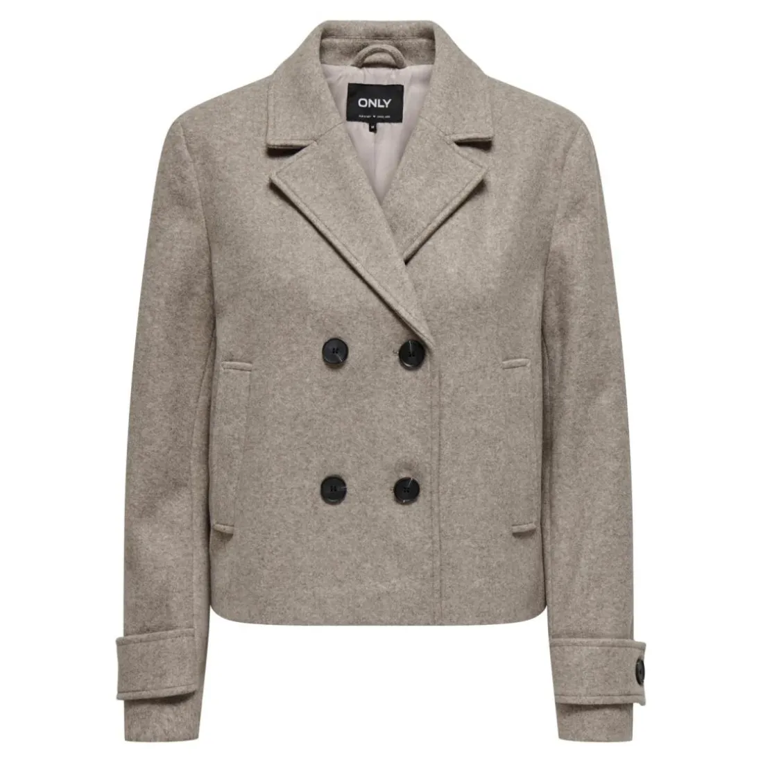 Manteau col à revers col à revers marron Rose