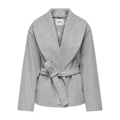 Manteau col à revers col à revers gris clair Elsie
