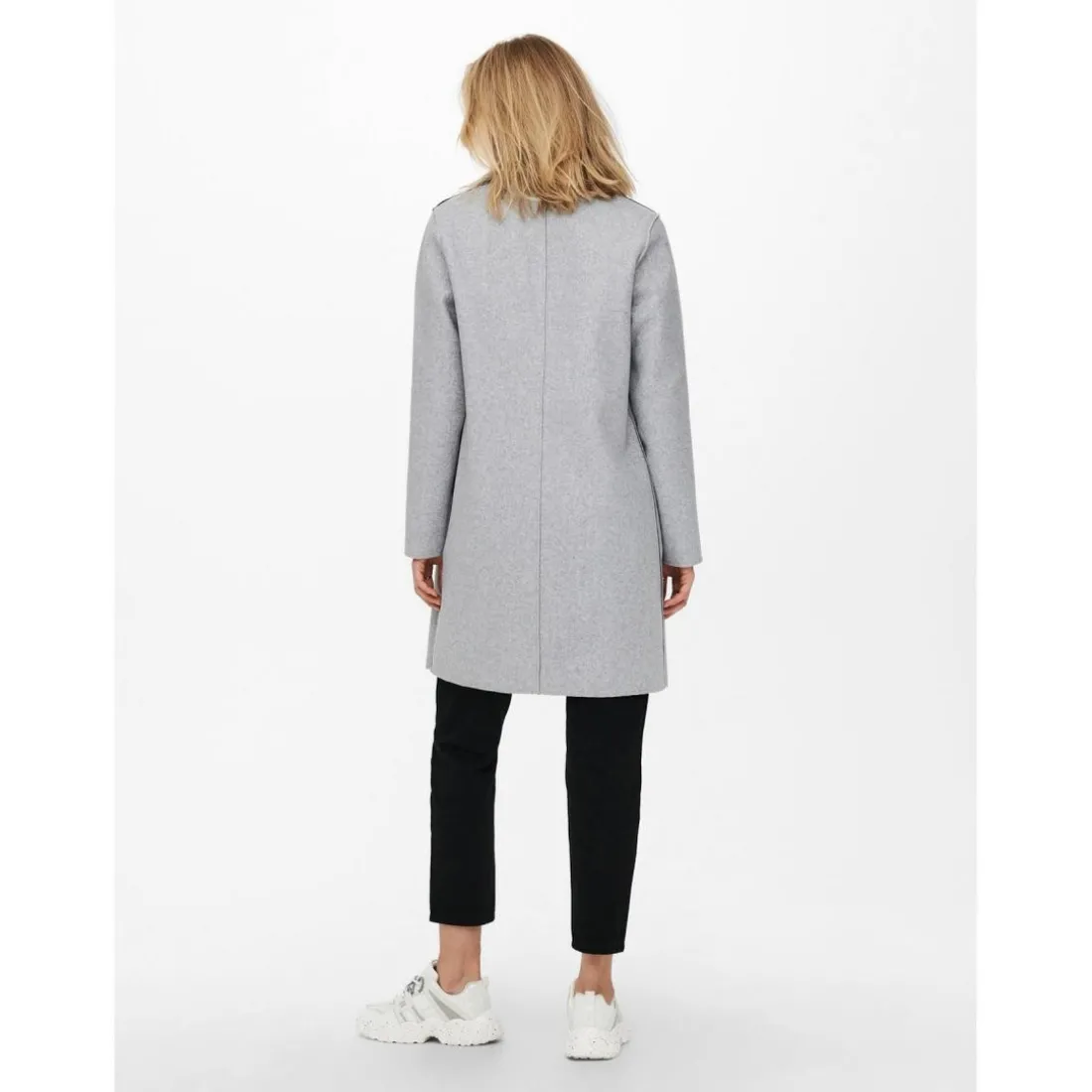 Manteau Col à revers Long gris