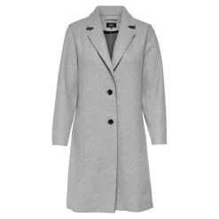 Manteau Col à revers Long gris