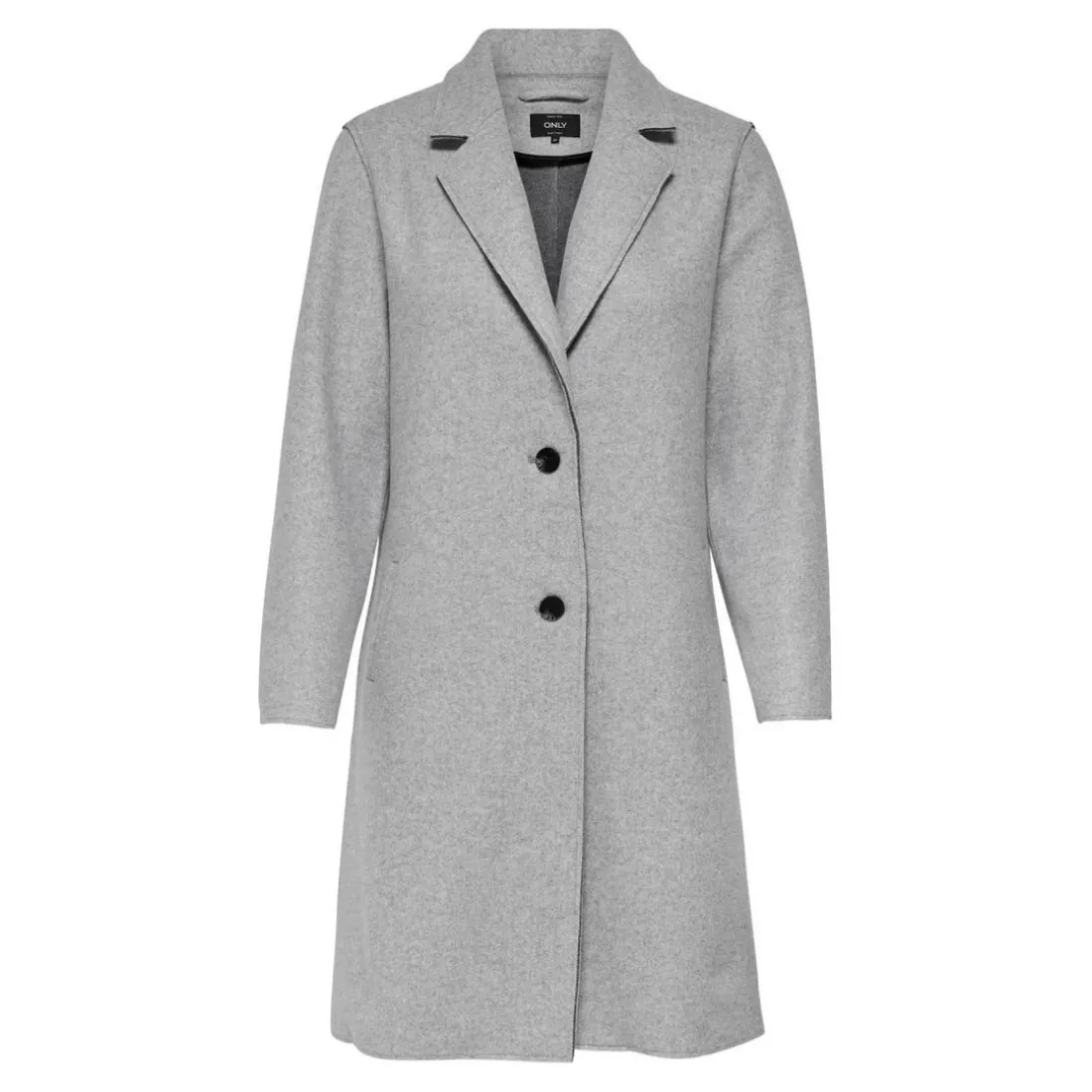 Manteau Col à revers Long gris