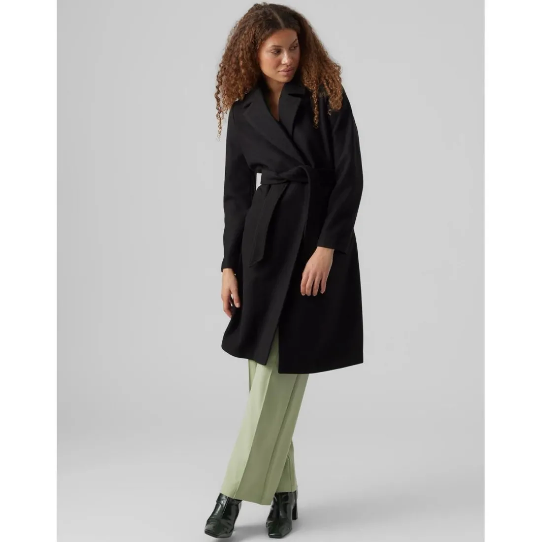 Manteau Col à revers Sous le genou noir Sloan