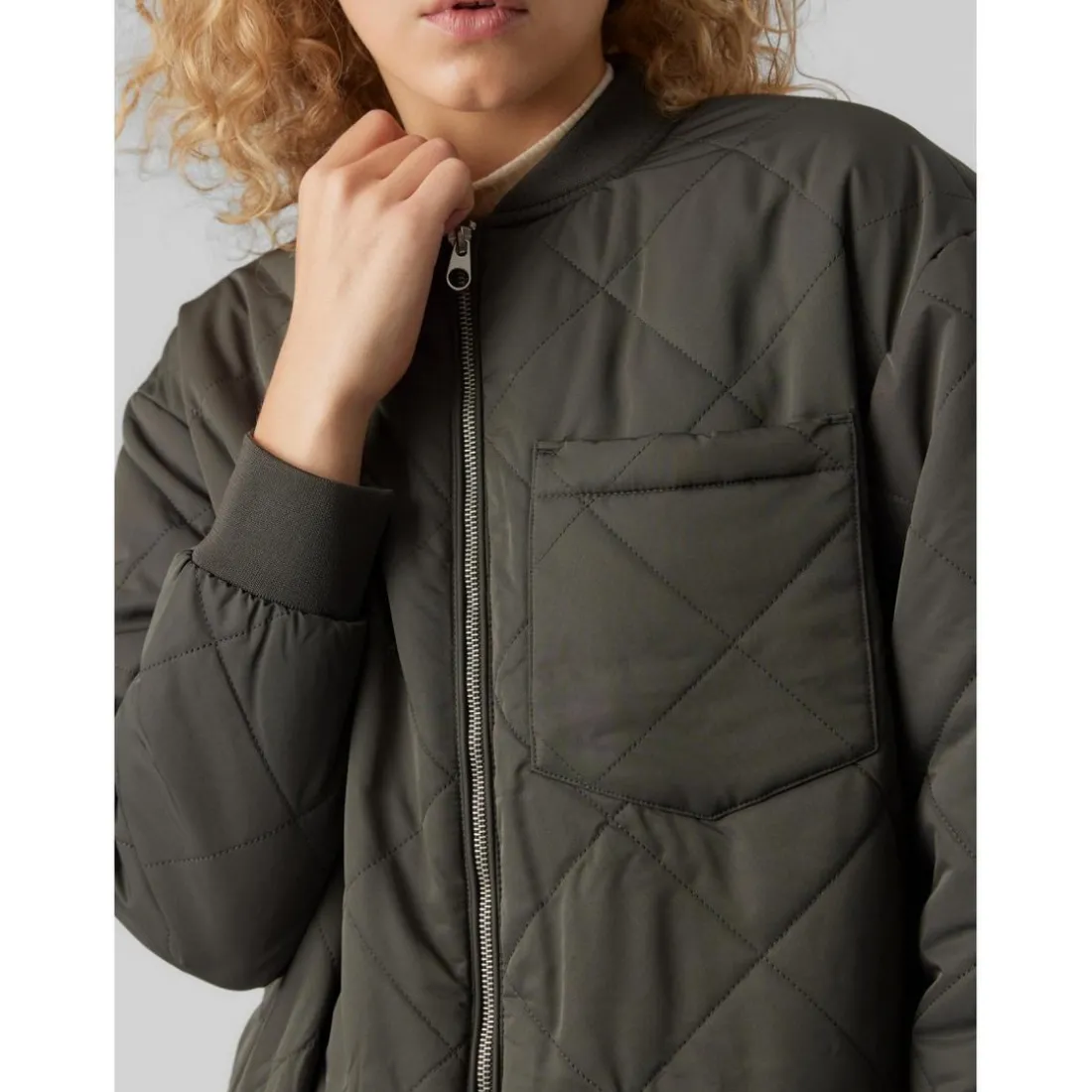 Manteau Col italien Long vert