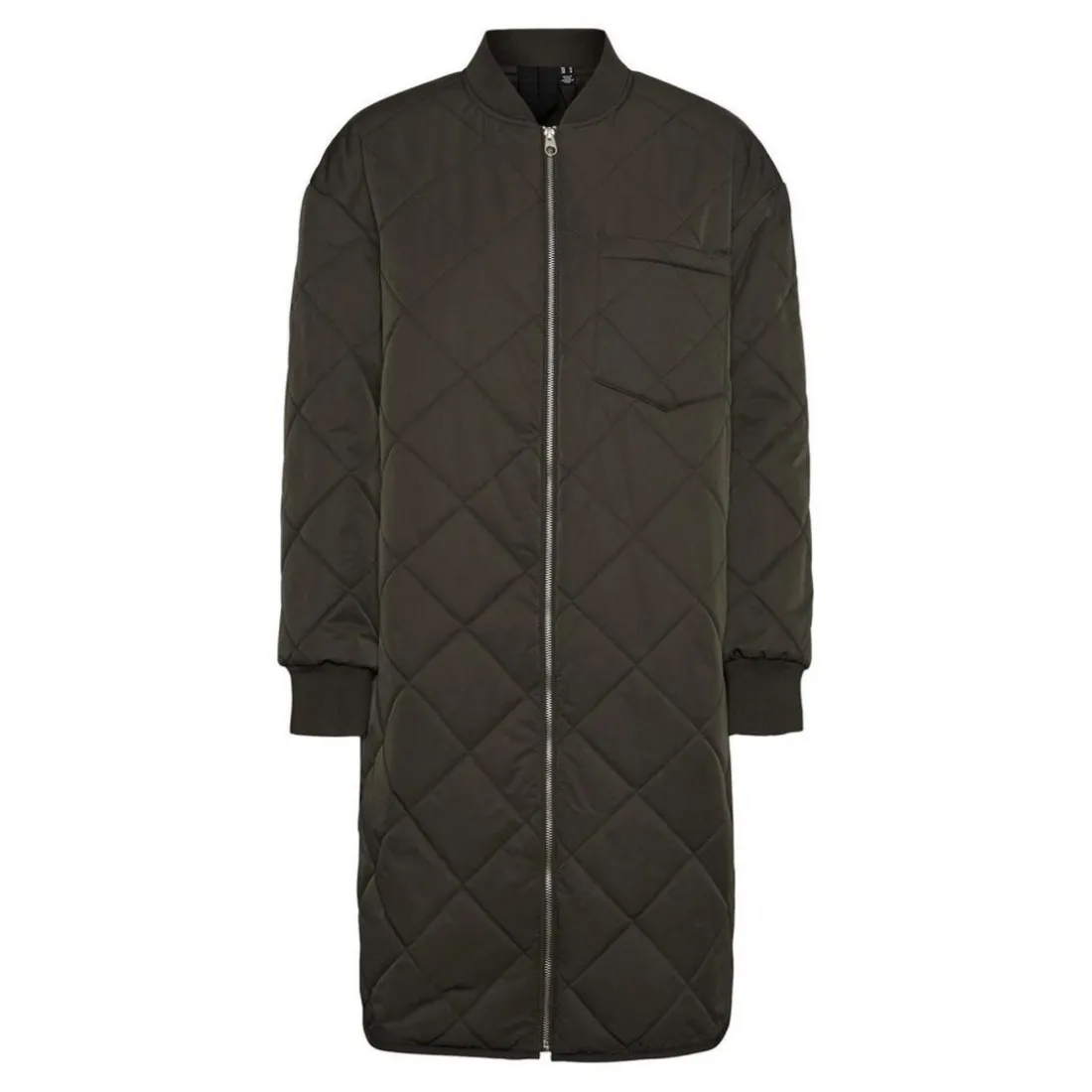Manteau Col italien Long vert