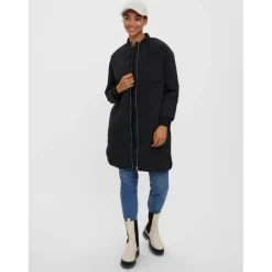 Manteau Col italien Long noir