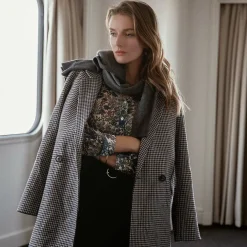 Manteau croisé à carreaux Ernest
