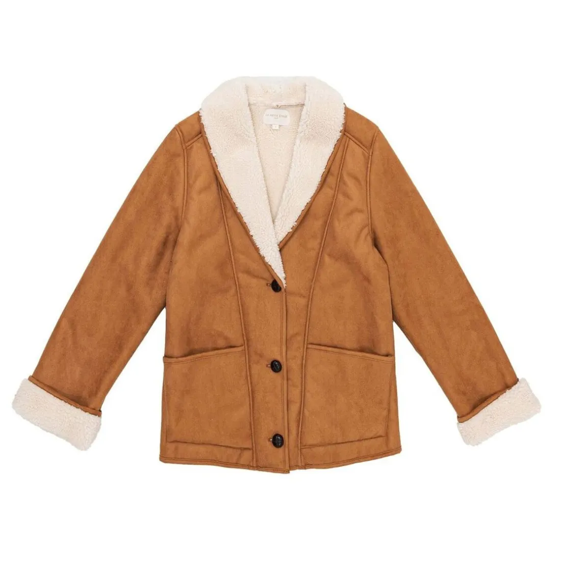 Manteau effet peau lainée NOELIA camel