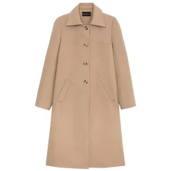 Manteau long grand col Ange camel