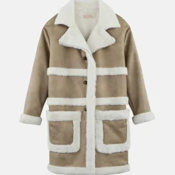 Manteau peau lainée femme 3 SUISSES Collection - Blanc beige en laine