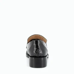 Mocassins à applique Femme - Effet Croco noir