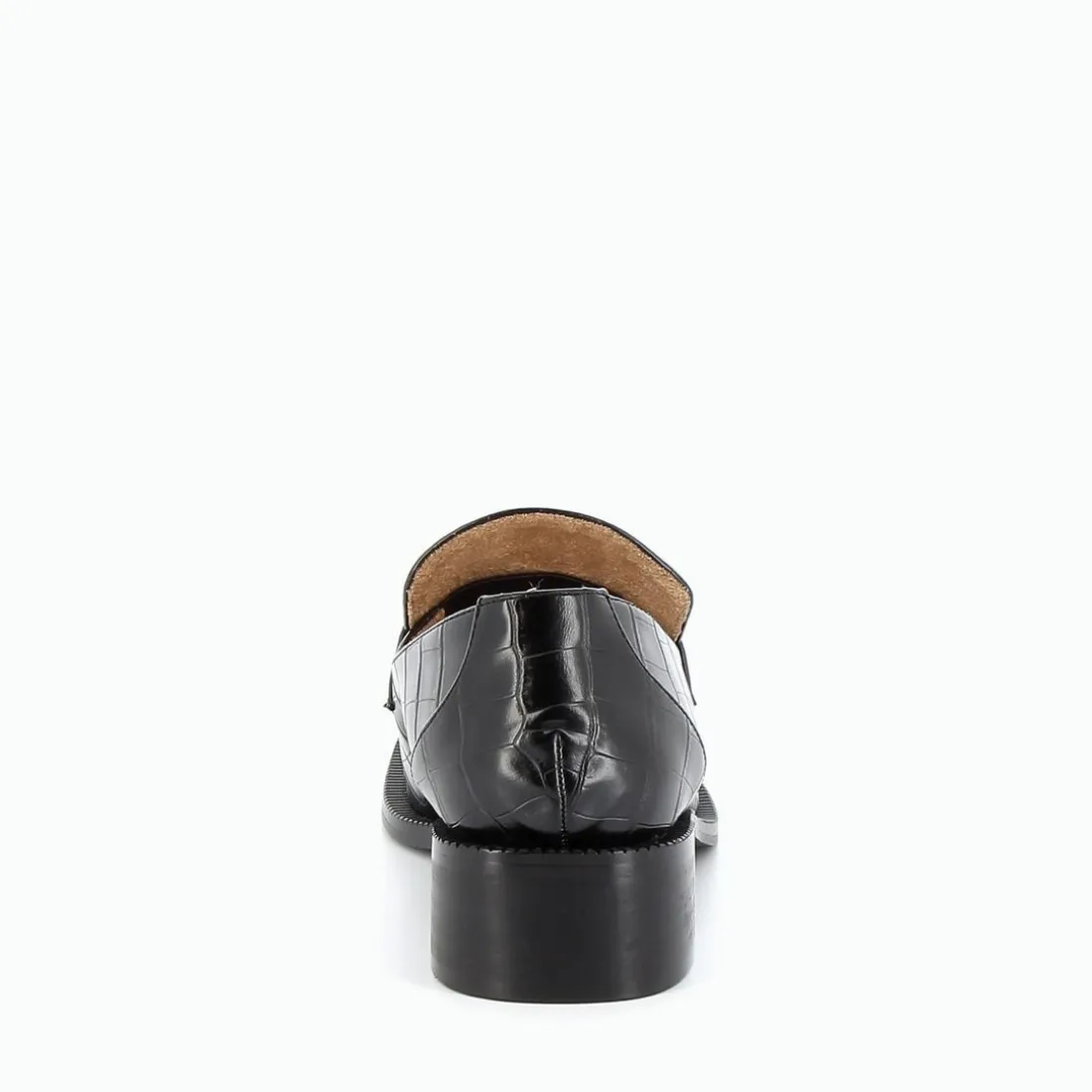 Mocassins à applique Femme - Effet Croco noir