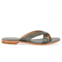 Mule femme HISHIRO Vert en cuir