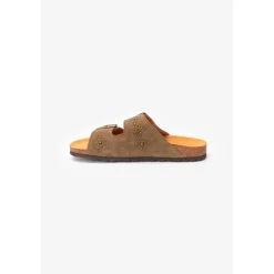 Mules cloutées Naomie kaki en cuir Nia
