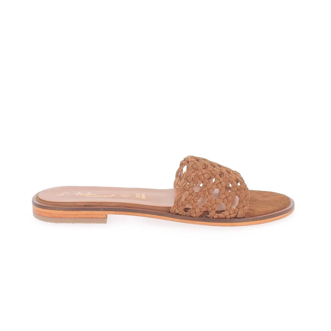 Mules plates Femme En Cuir - Marron