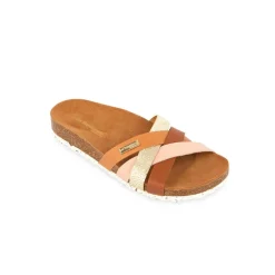 Mules plates femme ZIRIA marron en cuir