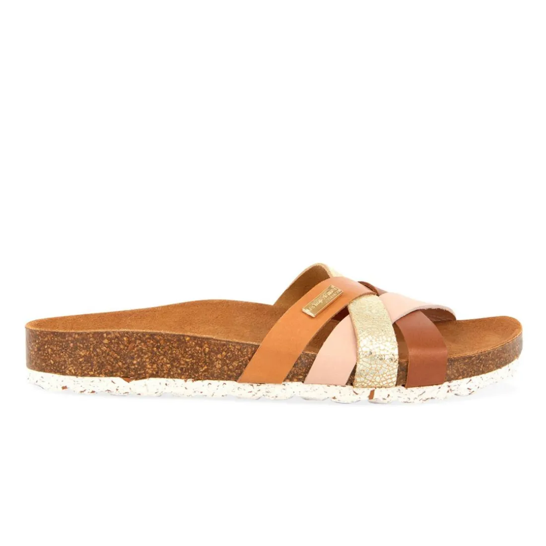 Mules plates femme ZIRIA marron en cuir