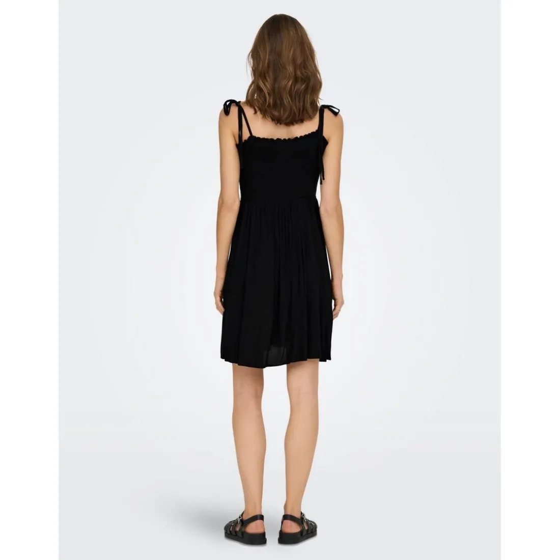 ONLANNIKA - Robe courte avec cordon d'attache noir en viscose