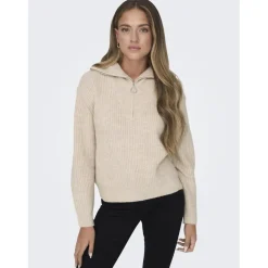Onlbaker L/S Zip Pullover Knt Noos gris Kaye