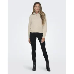 Onlbaker L/S Zip Pullover Knt Noos gris Kaye