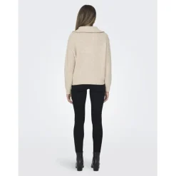 Onlbaker L/S Zip Pullover Knt Noos gris Kaye