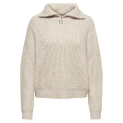 Onlbaker L/S Zip Pullover Knt Noos gris Kaye