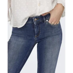 Onlblush Lw Flared Dnm Rea1303 Noos bleu denim en coton Ode