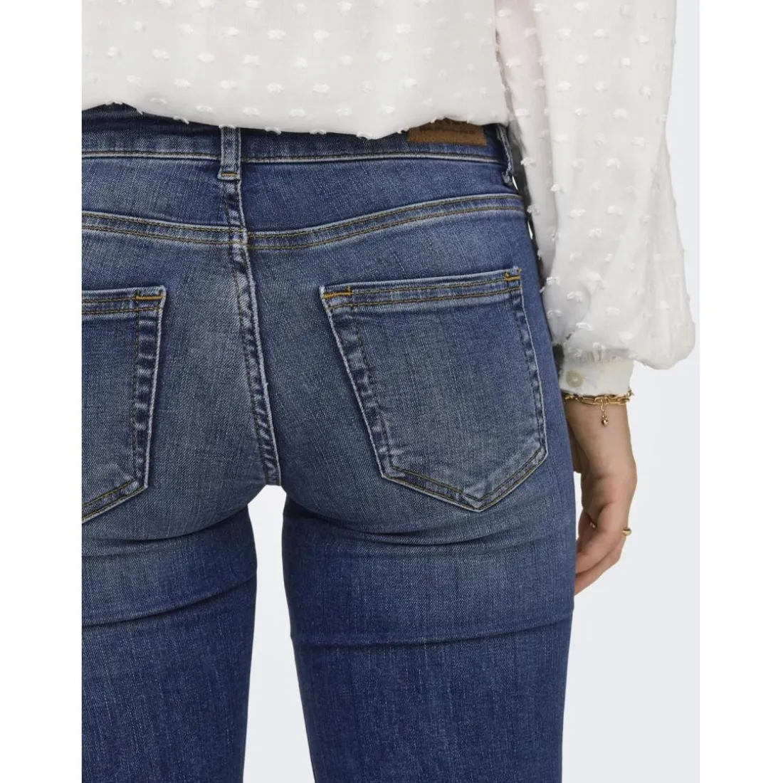 Onlblush Lw Flared Dnm Rea1303 Noos bleu denim en coton Ode
