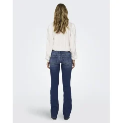 Onlblush Lw Flared Dnm Rea1303 Noos bleu denim en coton Ode