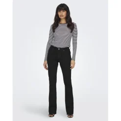 Onlblush Mid Flared Dnm Rea2343 Noos noir en coton Tess