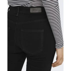 Onlblush Mid Flared Dnm Rea2343 Noos noir en coton Tess