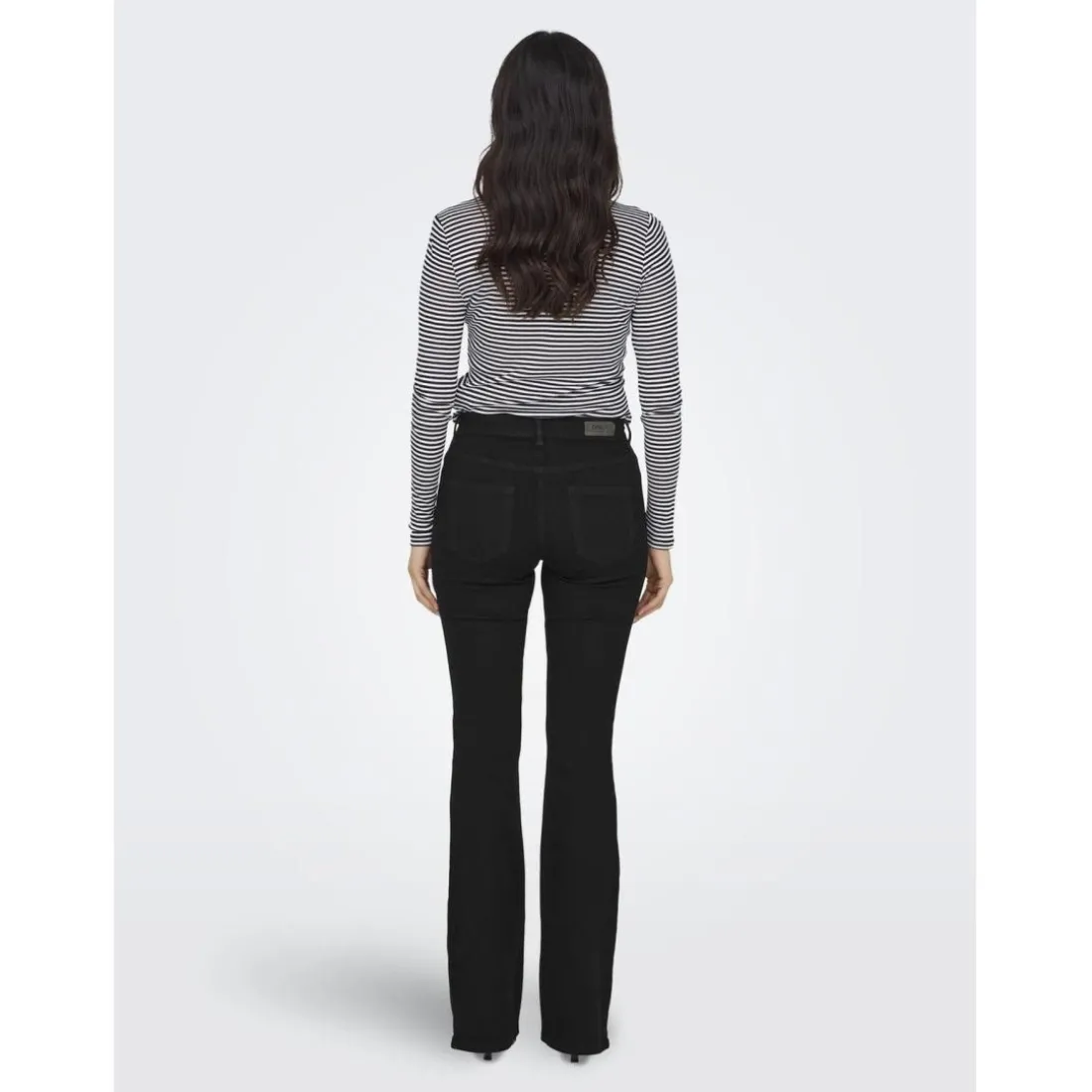 Onlblush Mid Flared Dnm Rea2343 Noos noir en coton Tess
