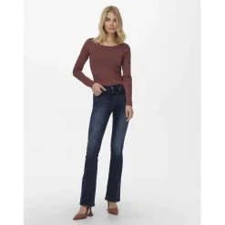 Onlblush Mid Flared Dnm Rea409 Noos noir en coton Tia